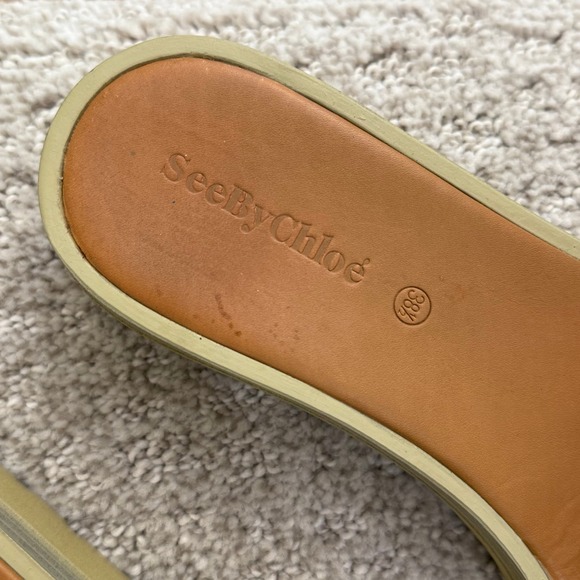 See By Chloe Black Leather Platform Slide Sandals Women 8.5 - Picture 3 of 9